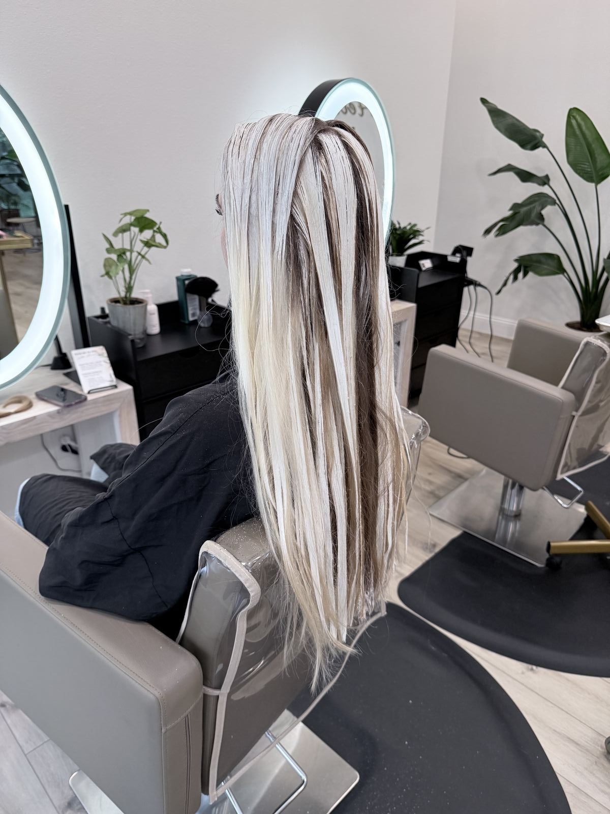Fresh foils and color application at Hello Love Beauty Bar